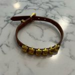 Michael Kors Brown Leather Gold Tone Studded Bracelet Photo 0