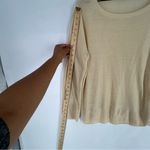 J.Crew Cream Lightweight Linen Relaxed Fit Long Sleeve Sweater Size S Photo 9