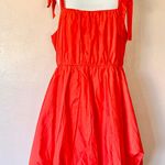 Arula Orange Red Tie Knot Bubble Dress. Photo 2