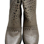 Rampage Women Taupe Cutout Ankle Boots Side Zip Block Heel Size 7 Photo 0