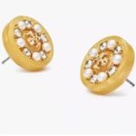 Tory Burch New Women's Roxanne Goldtone & Multi-Stone Small Button Stud Earrings Photo 8