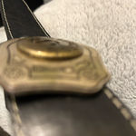 Boutique Rare Authentic leather heavy metal buckle western belt Photo 5