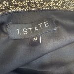 1.STATE Floral Balloon Sleeve Blouse Sz MED Black Glitter Gold Holiday Party Photo 6