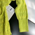 Free People NWT  Hot Tropics Neon Limelight V-Neck Sweater Oversized Lime Green L Photo 8