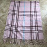 NEW Dusty Rose Silk Pashmina Scarf Wrap Shawl Checked Fringe Pink Photo 5