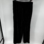 H by Halston  Trousers Pants Pleated Elastic Waist Wide Velvet Black Medium 36x34 Photo 4