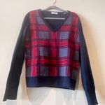 Equipment  Wool/Yak blend plaid v-neck pullover sweater size medium Photo 4