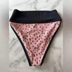 Beach Riot  Leopard High-Waisted Bikini Bottoms Size S Ribbed Photo 3