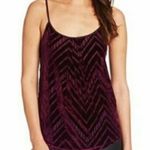 Lucky Brand Jasper Velvet Chevron Cami $85 Strappy Top Herringbone Ruched Rare Photo 0
