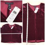 Eileen Fisher EILEEN FISHER Red Velvet Dolman Sleeve Blouse Boxy Top Silk Blend Velour New Photo 8