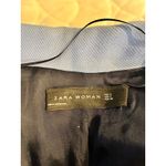 Zara Woman Blue Wool Blend Coat Oversized Pockets Notched Lapel Long Sleeve Photo 2