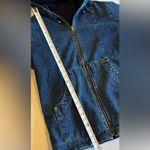 VINTAGE BASIC EDITIONS 90s Denim Zip Up Hoodie Jacket 100% Cotton Size Small Blue Photo 9