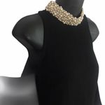 Rachel Zoe Black Cold Shoulder Pearl Choker Black Dress Photo 7