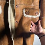 wilson's leather VINTAGE • Wilson’s Leather • Faux Leather Coat • Brown • Faux Fur • Small Photo 7