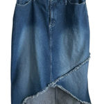 Carolina Blues Women Jean Midi Skirt 20 Blue Distressed Western Cowgirl Denim Photo 0