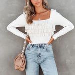 VICI  | Celeste Ribbed Ruffle Crop Top Photo 1