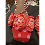 Betsey Johnson  Ainsleyy Women's Heeled Sandals Shoes Size 9 Red Multi Floral‎ Photo 5