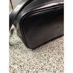 Dooney & Bourke Vintage Black Leather Canvas Drawstring Bucket Bag Photo 6