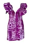 Mac Duggal  NWT Mesh Deep V-Neck Ruched Mini Dress in Candy Pink Size 2 Photo 1