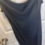ZARA black satin draped sleeveless midi dress Photo 8