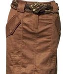 Cache Brown Thin Corduroy Lined Business Office Event Skirt Stretch New $98 NWT Photo 1