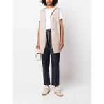 FABIANA FILIPPI Knitted Vest With Drawstring Hood Cashmere EUC Size M Tan Size M Photo 3