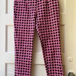 Vintage 90s low rise black pink geometric skinny leg cotton pants Size L Photo 0