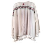 Cowgirl Legend open front Kimono with embroidery and fringe XL cottagecore White Photo 1