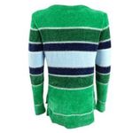 Maison Jules  Striped Metallic Chenille Crew Neck Sweater Shmarock Leaf Small Photo 2