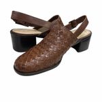 Hunt Club  Audrey Brown Woven Leather Slingback Heels Photo 4