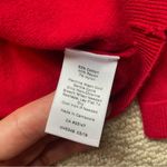 Talbots  Bright Cherry Holiday Fall Red Scalloped Crewneck Knit Sweater S Photo 4