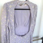 Forever 21 Lilac Lavender Ditsy Floral High Neck Victorian Open Back Boho Empire Maxi Dress Photo 4