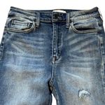 Cello High Rise Skinny Distressed Jeans Medium Wash Stretch Denim Raw Hem EUC 9 Photo 2