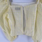 AVAVAV Firenze Sheer Gingham Puff Sleeve Top Feminine Prairie Lightweight Yellow Size L Photo 13