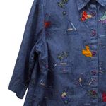 Artwork Denim Button Up Shirt Blue 2X Photo 5