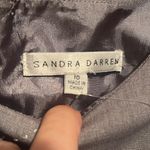 Sandra Darren  SHEATH ZIPPER BACK GRAY WHITE STITCHED FRONT  DRESS Photo 3