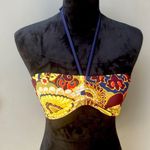 J.Crew  70’s print halter style swim top size large Photo 0
