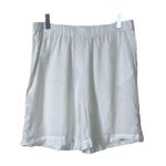 J.Jill Shorts 100% Pure Linen White Pull On Pockets Cuffed Women’s Size Large Photo 0