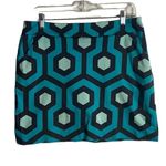 Loudmouth Golf Ladies Skort Size 8 Geometric Print Teal Blue Skirt Outdoor Prep Photo 0