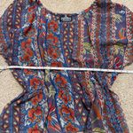 Angie boutique boho patchwork floral peplum top, semi sheer, size small Photo 5