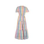 J.Crew NWT Faux-wrap Midi in Rainbow Gingham Striped Tiered Dress 0 Photo 1