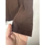 Ralph Lauren Lauren  Women' Size Large 100% Cotton Long Sleeve Solid Brown Blouse Photo 4