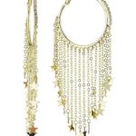 Anthropologie New Stella & Ruby Crystal Star cascading chain fringe statement Hoop earring Photo 0