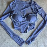 SheIn Asymmetrical Hem Mesh Corset Top Photo 0