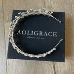 NWOT CZ Bridal Headband Comb Tiara Silver Wedding Hair Accessory Prom Pageant Silver Photo 3