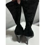 Womens crushed velvet Black stiletto boots size‎ 8.5 M Photo 2