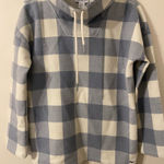 Vineyard Vines Women's  Gray White Plaid Funnel Neck Pullover Size Large Photo 0