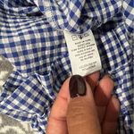 Joie ‎ Blue And White Gingham Paper-bag Wide Leg Pants Belted Size Medium Photo 8