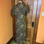 Vtg 90s Paisley and leopard maxi dress Tan Size M Photo 11