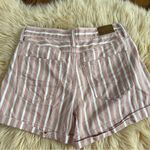 American Eagle  pink and white stripe denim shorts Photo 4